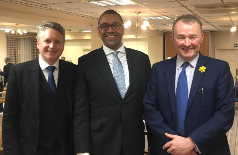 Havard Hughes with James Cleverly MP and Simon Hart MP